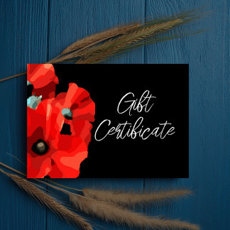 Tarjeta de certificado de negocios Red Poppy