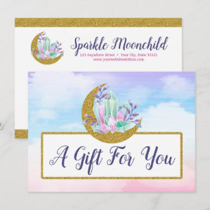 Tarjeta de certificado de regalo acuarela Crystal 