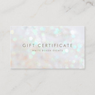 Tarjeta de certificado de regalo Bokeh para Purpur