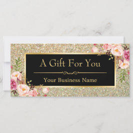 Tarjeta de certificado de regalo brillante de oro