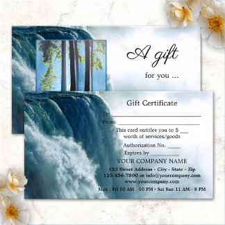 Tarjeta de certificado de regalo de foto de Spa Wa