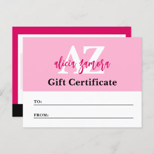 Tarjeta de certificado de regalo de moda Viva Mage