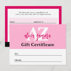 Tarjeta de certificado de regalo de moda Viva Mage