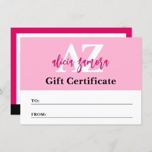 Tarjeta de certificado de regalo de moda Viva Mage