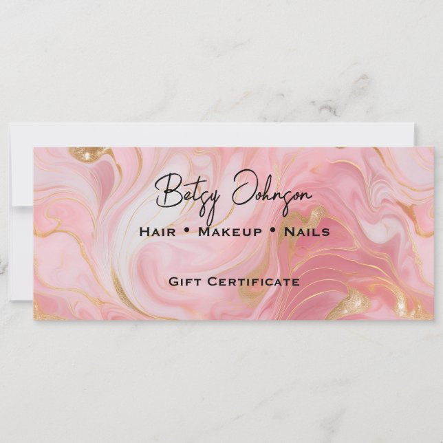 Tarjeta de certificado de regalo de oro blanco ros (Anverso)