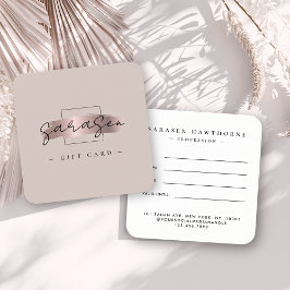 Tarjeta de certificado de regalo de oro Rosa de pi