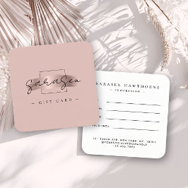 Tarjeta de certificado de regalo de oro Rosa de pi