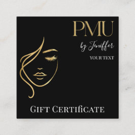Tarjeta de certificado de regalo de PMU negro y do