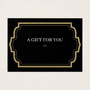 Tarjeta de certificado de regalo de Purpurina de o