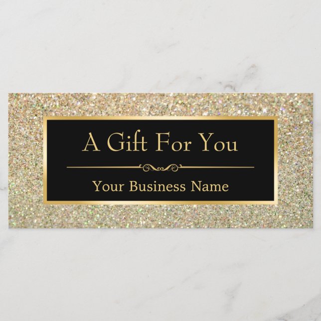 Tarjeta de certificado de regalo de Purpurina de o (Anverso)