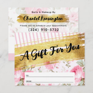 Tarjeta de Certificado de Regalo de Rosas Acuarela