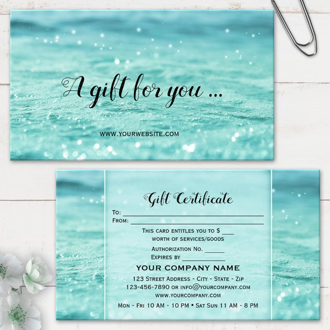 Tarjeta de certificado de regalo de spa de belleza (Subido por el creador)