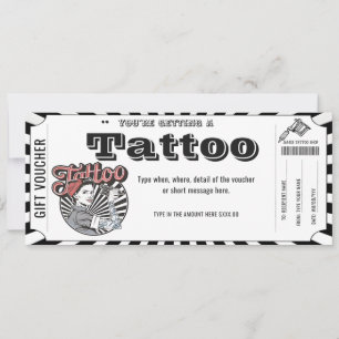 Tarjeta de certificado de regalo de tatuaje person