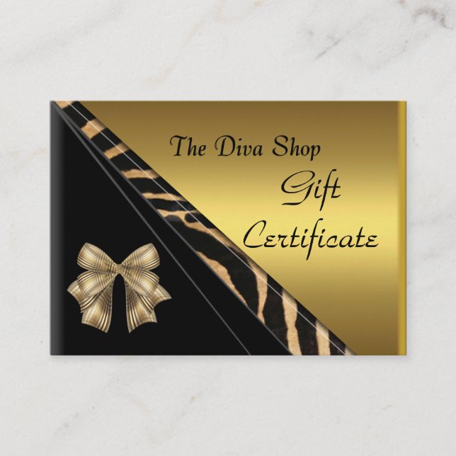 Tarjeta de certificado de regalo elegante negro do (Anverso)