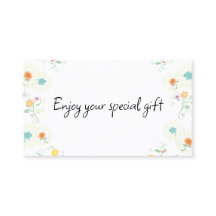 Tarjeta de certificado de regalo floral para negoc