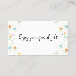 Tarjeta de certificado de regalo floral para negoc