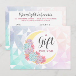 Tarjeta de certificado de regalo místico de Luna y