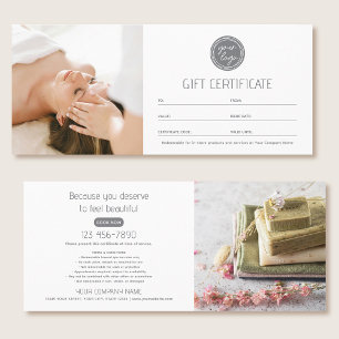Tarjeta de certificado de regalo moderno con fotos