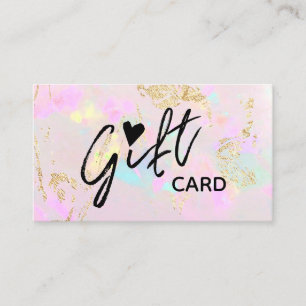 tarjeta de certificado de regalo opal rosa pálido