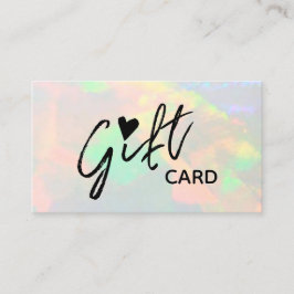 tarjeta de certificado de regalo opal transparente