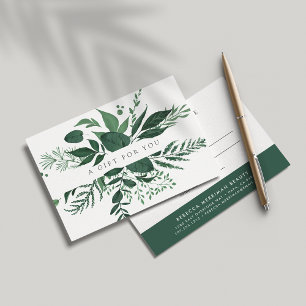 Tarjeta de certificado de regalo para bosques silv