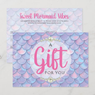 Tarjeta de certificado de regalo para Mermaid Tail