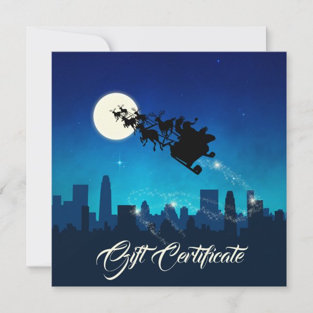 Tarjeta de certificado de regalo para Navidades de (Anverso)