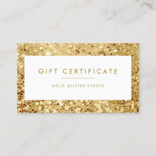 Tarjeta de certificado de regalo para Purpurina de