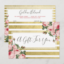 Tarjeta de certificado de regalo para Rosas de la 