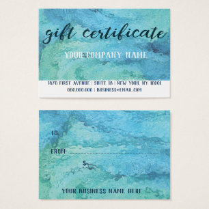 Tarjeta de certificado de regalo potente, 3,5" x 2