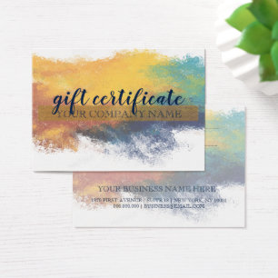 Tarjeta de certificado de regalo potente, 3,5" x 2