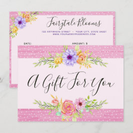 Tarjeta de Certificado de Regalo Rosas Florales Ca