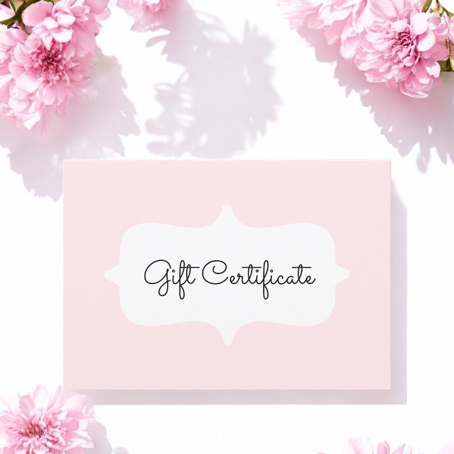Tarjeta de certificado de regalo simple rosa (Subido por el creador)