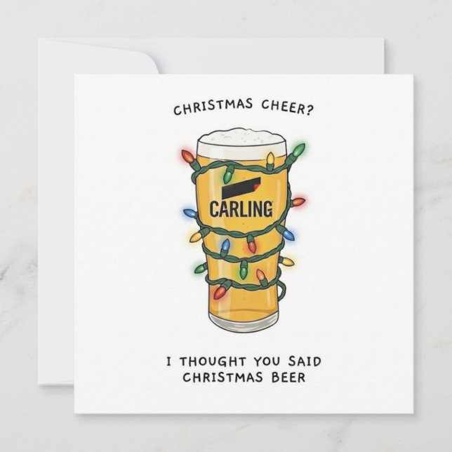 Tarjeta de Cerveza de Navidad - ¡perfecta para un  (Anverso)