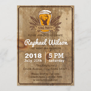 Tarjeta de cerveza fría y despedida de soltero