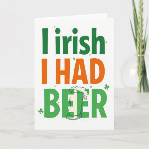 Tarjeta de cerveza irlandesa que tuve