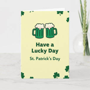 Tarjeta de cerveza Shamrock Verde