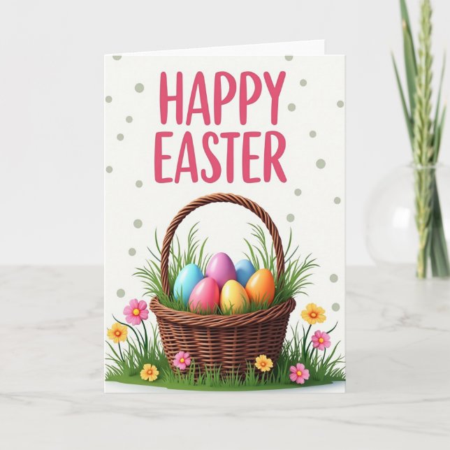 Tarjeta de Cesta de Celebración de Primavera (Anverso)