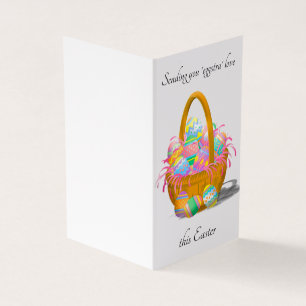 Tarjeta de cesta de huevos de Pascua personalizabl