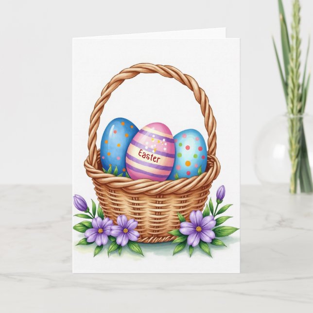 Tarjeta de Cesta Primaveral Festiva (Anverso)