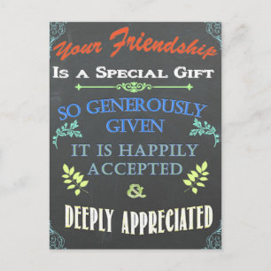 Tarjeta de Chalkboard de amistad