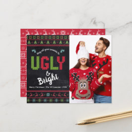 Tarjeta de Chalkboard Ugly Sweater para festividad