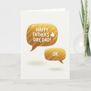 Tarjeta de Chat del Día del Padre Dorado