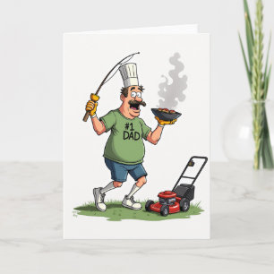 Tarjeta de Chef del Día del Padre Jovial