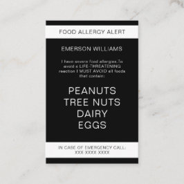 Tarjeta de Chef Personalizada de Alergia Alimentar