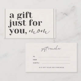 Tarjeta de cheques de regalo para el día de la mad