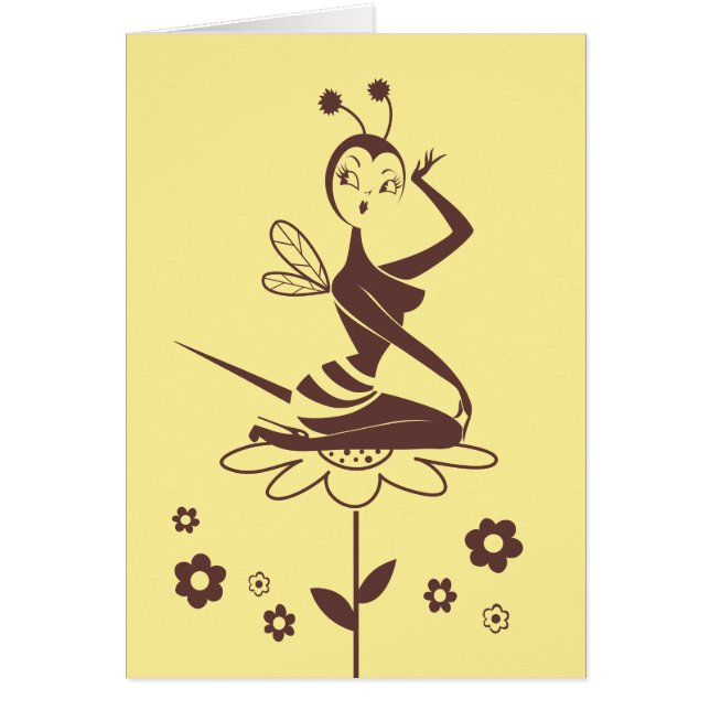 Tarjeta de Chica de abeja de Miss Fluff (Frente)