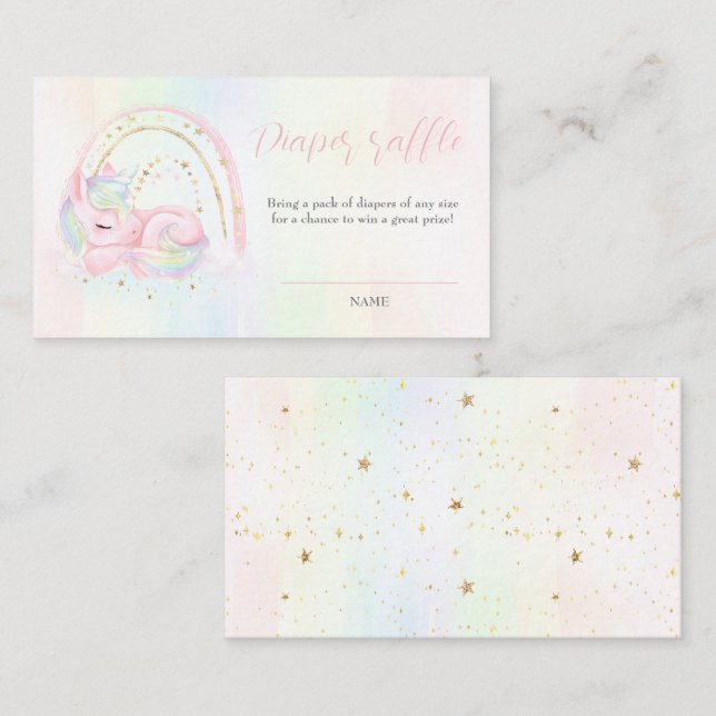 Tarjeta de Chica de Baby Shower de Unicorn Diaper  (Anverso / Reverso)