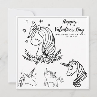 Tarjeta de Chica de colores de unicornio feliz Día