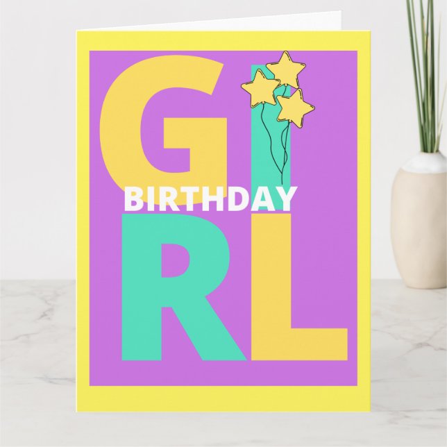 Tarjeta de chica de cumpleaños (Anverso)